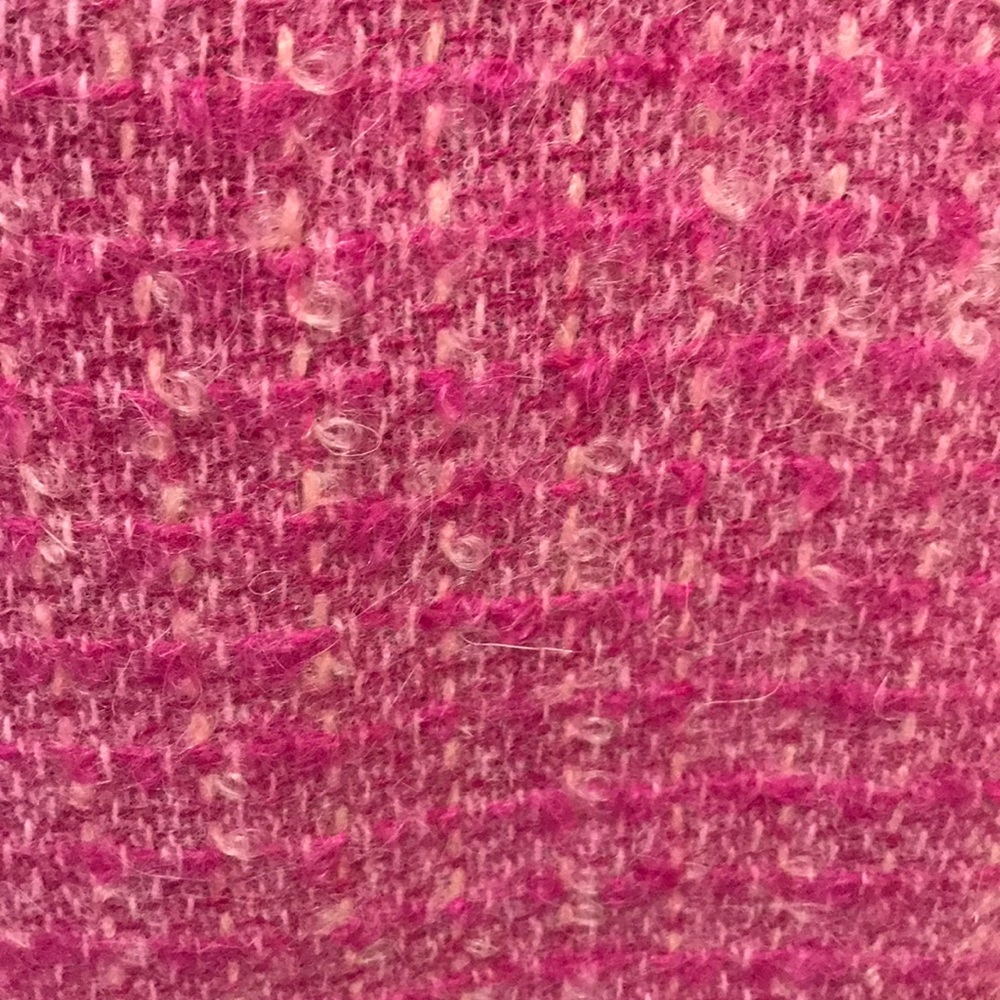 Moon Boucle Tweed Pink Wool Pencil Skirt_7